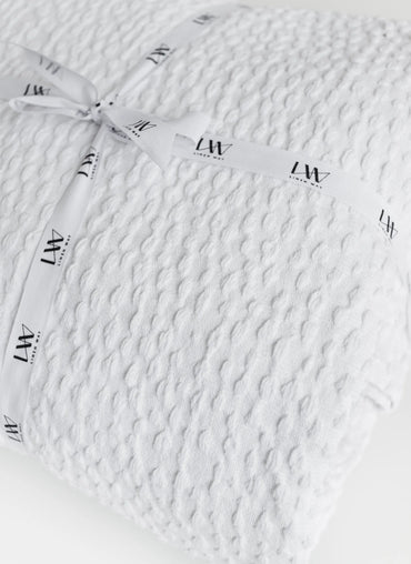 Normandie Bedspread/Coverlet, White, 100% cotton