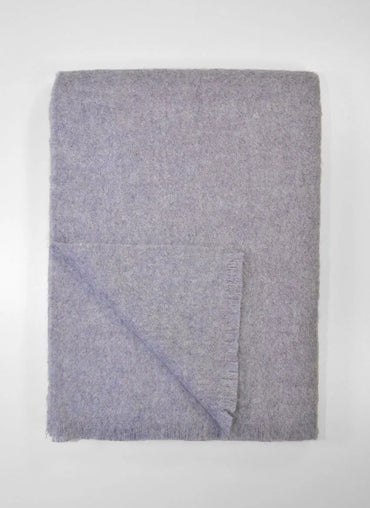 Highland Baby Alpaca Boucle Throw Blue - Sale