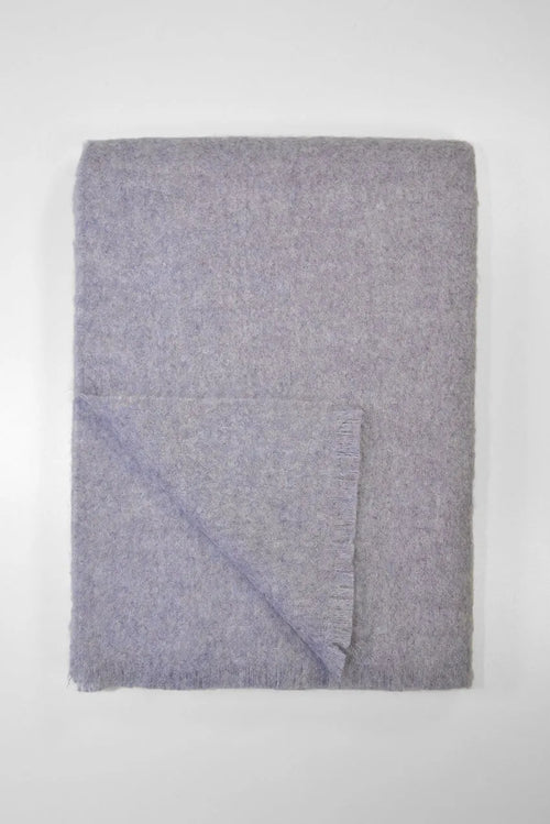 Highland Baby Alpaca Boucle Throw Blue - Sale