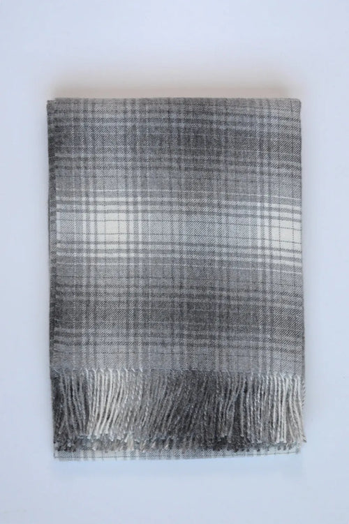 Wellington Plaid Eco Throw Charcoal, Grey & Ivory - Sale