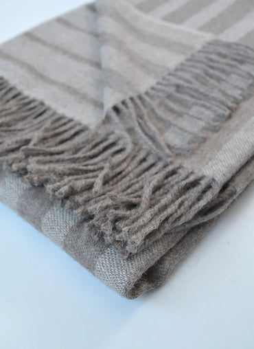Banda Throw Brown & Taupe Vertical Stripes - Sale