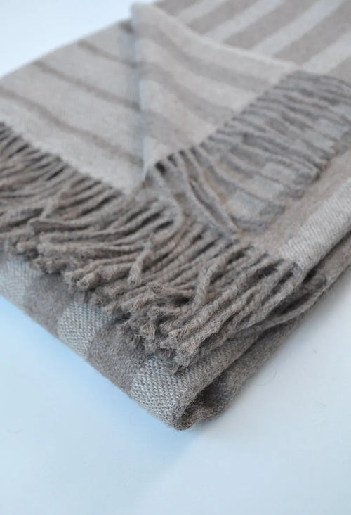 Banda Throw Brown & Taupe Vertical Stripes - Sale