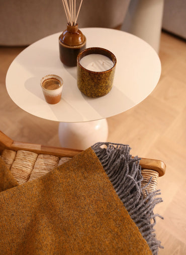 Trafalgar Double Sided Throw Grey/Mustard - Sale