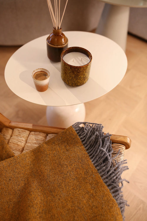 Trafalgar Double Sided Throw Grey/Mustard - Sale