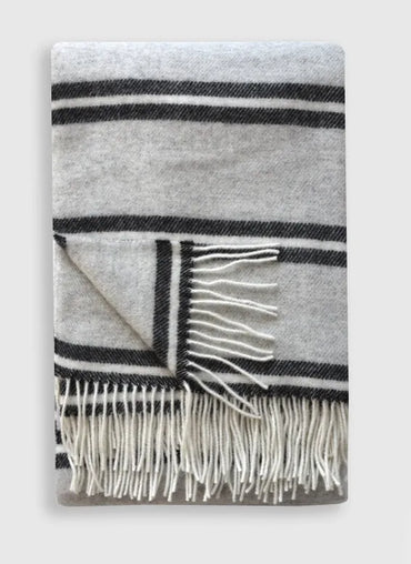 Uxbridge Throw in Grey/Anthracite/White Stripes - Sale