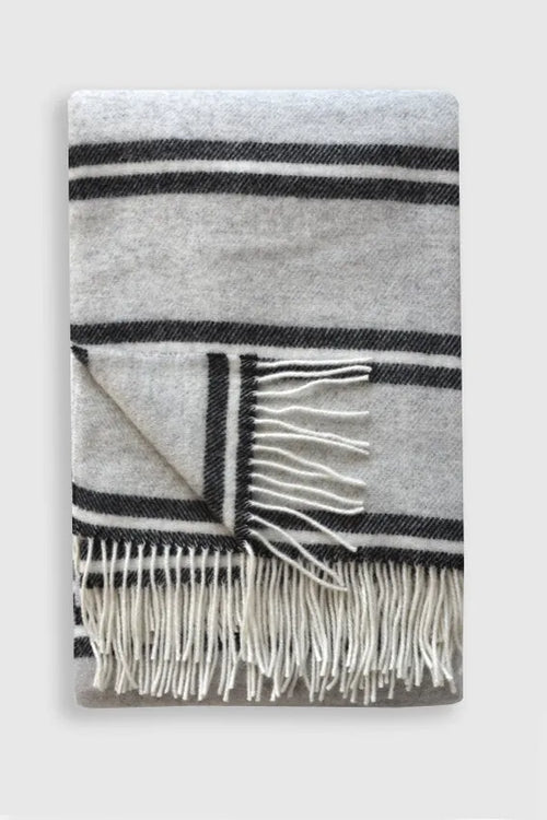 Uxbridge Throw in Grey/Anthracite/White Stripes - Sale